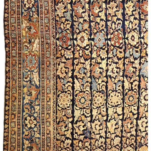 Late 19th Century Antique Persian Haji Jalili Tabriz Rug 10’6" X 13’9” For Sale - Image 5 of 5