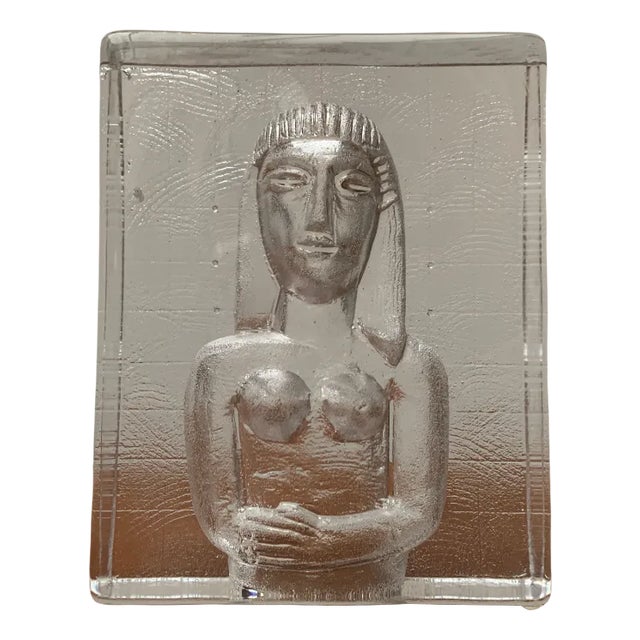 Vintage Swedish Glass Icon Series Maiden Sculpture by Bertil Vallien for Kosta Boda For Sale