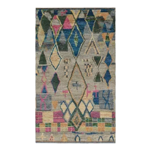 Rug & Kilim’s Contemporary Moroccan Style Rug With Polychromatic Geometric Patterns