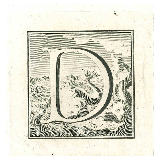 Old Master, Capital Letter for the Antiquities of Herculaneum Exposed, Etching, 18th Century For Sale