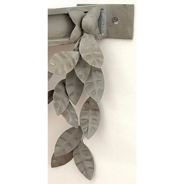 20th Century Swedish Gray Neoclassical Tole Wall Brackets/Shelves - a Pair For Sale - Image 9 of 9