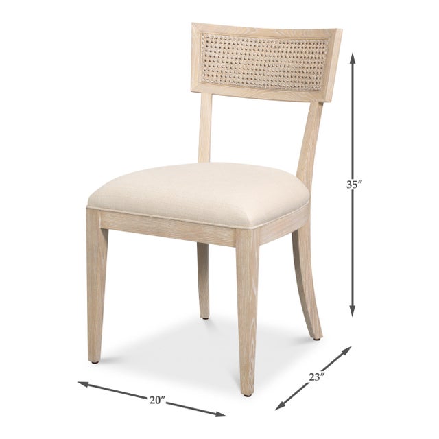 Swedish Klismos Cane Back Dining Chairs, Bleached Oak, Sets of 2 For Sale - Image 11 of 11