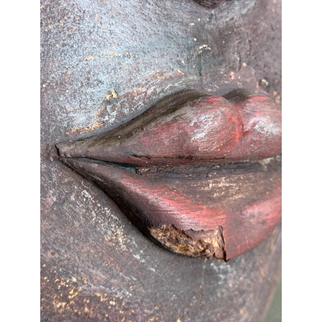 Vintage Mexican Terracotta Face Planter For Sale - Image 13 of 15