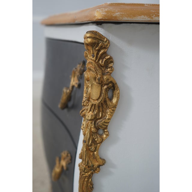 Pair of French Louis XV Style Painted Commode Chests For Sale - Image 14 of 18