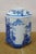 Early 20th Century Chinese Chinoiserie Blue & White Pagoda Mountain Landscape Tea Caddy 11" For Sale - Image 5 of 16