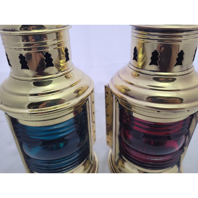 Port and Starboard boat Lanterns by Perko For Sale - Image 9 of 12