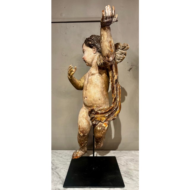Wood Pair of Italian Putti Statues For Sale - Image 7 of 9