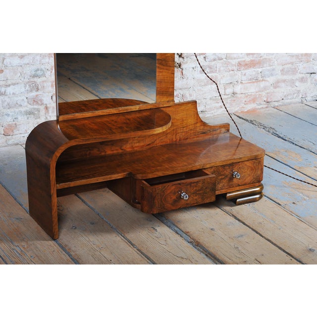 Czech Art Deco Dressing Table in Walnut Veneer, 1930s For Sale - Image 15 of 18