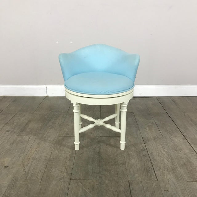 Pottery Barn Sky Blue Vanity Stool Chairish