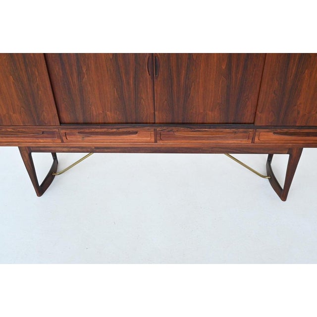 Brown Danish Cross-Leg Highboard in Rosewood by Sofus Jorgensen, 1960 For Sale - Image 8 of 18