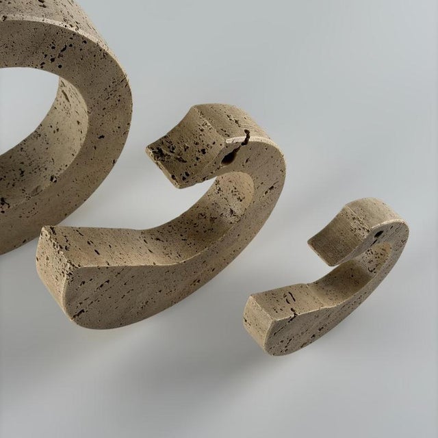 Gold Vintage Travertine Zoomorphic Serpent Sculptures by Fratelli Mannelli, 1970s, Set of 3 For Sale - Image 8 of 9