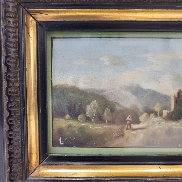 Landscape with Peasant, Late 19th Century, Oil on Cardboard, Framed For Sale - Image 7 of 18