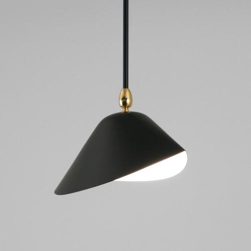 Mid-Century Modern Black Library Ceiling Pendant by Serge Mouille For Sale - Image 4 of 8