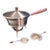 Vintage Mid-Century Modern Stainless Steel & Teak Chafing/Fondue Set - 6 Pc For Sale