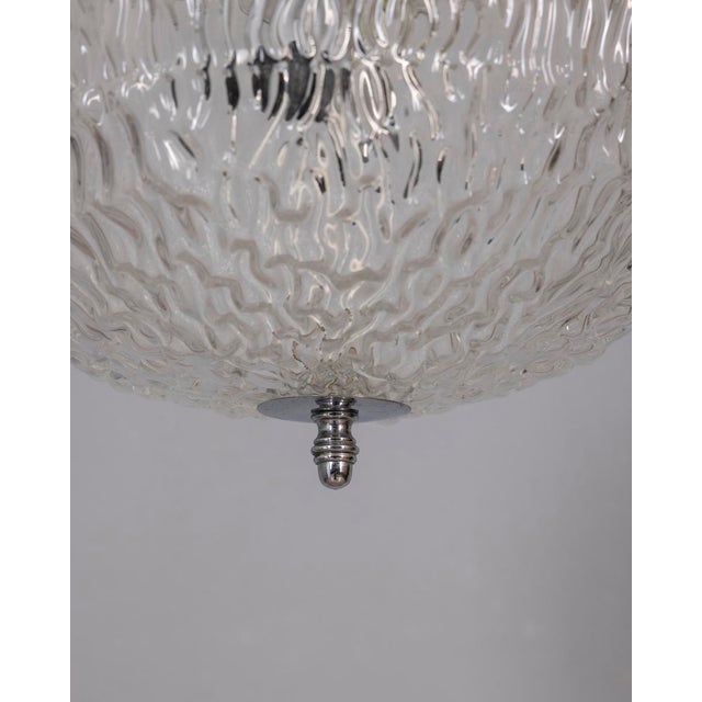 Glass Vintage Italian Green Glass Pendant Lamp, 1970s For Sale - Image 7 of 10