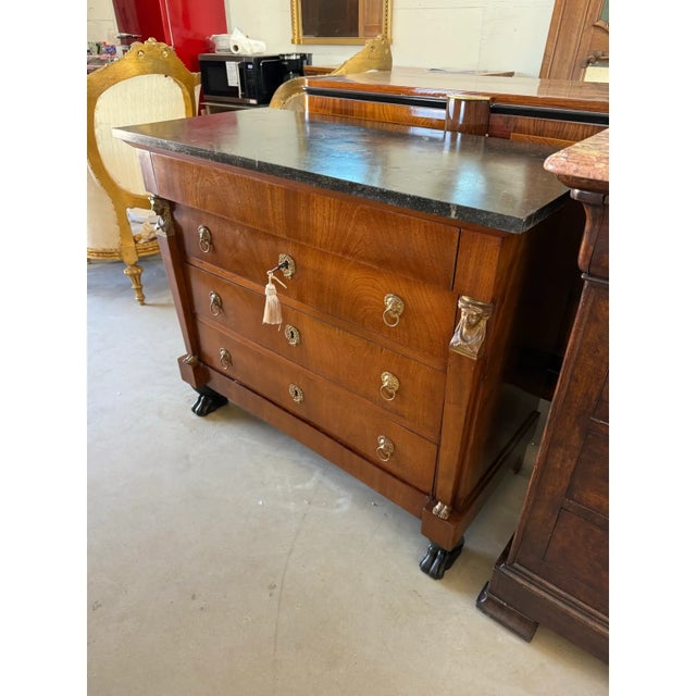 19th Century French Empire Marble Top Chest of Drawer or Commode For Sale - Image 12 of 12