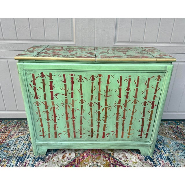 Thomasville Mystique Vintage Chinoiserie Hand Painted Server For Sale - Image 10 of 11