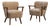 1940s Mid-Century Modern Cream Wood Pair of Club Chairs For Sale