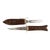 1960s Fish Shaped Carved Wood & Brass Carving Knife Set- 2 Pieces For Sale