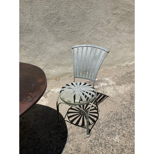 Metal Custom Vintage Sculptural Copper Dining Table With Four Steel Chairs For Sale - Image 7 of 17
