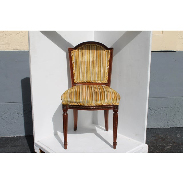 Brown Vintage Carved Wood French Side Chair C1950's For Sale - Image 8 of 8