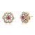 14 Karat Yellow Gold Floral Ruby and Diamond Earrings, A Pair For Sale In New York - Image 6 of 7