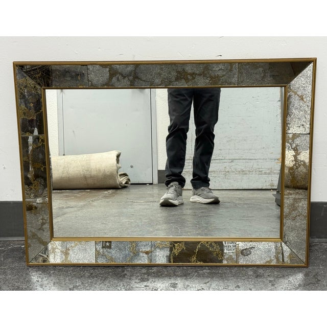 Agnew Associates Faceted Panel Wall Mirror, Antiqued For Sale - Image 4 of 12