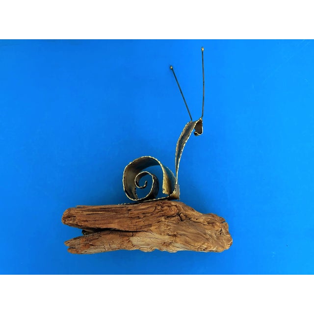 Signed Torch Cut Snail Sculpture, 1974 For Sale - Image 16 of 18