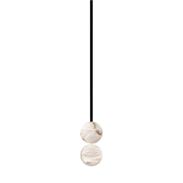 Raim Pendant Lamp with 2 Spheres by United Alabaster For Sale
