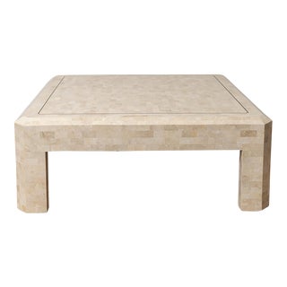 1970s Tessellated Travertine Coffee Table For Sale