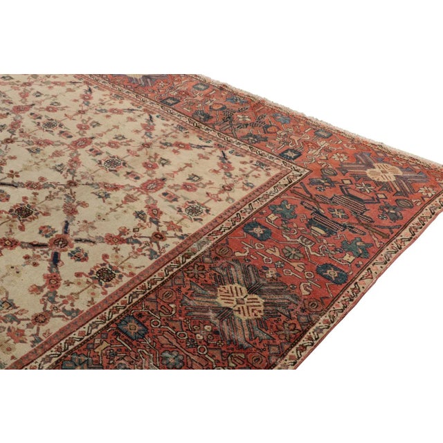 Late 18th Century Antique Persian Sultanabad Rug in Beige and Red Floral Patterns, From Rug & Kilim For Sale In New York - Image 6 of 8