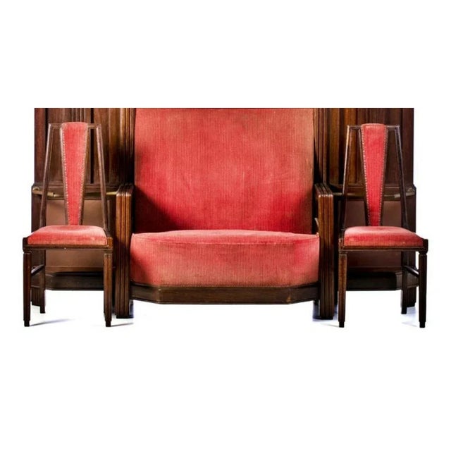 Art Deco Cloakroom Sofa in Mahogany For Sale - Image 4 of 6
