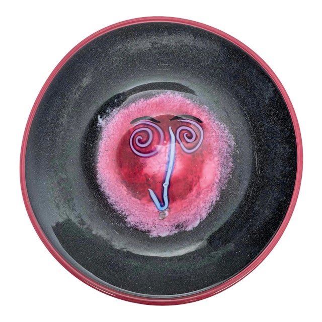 1990s line Studio Glass Modern Face Plate For Sale