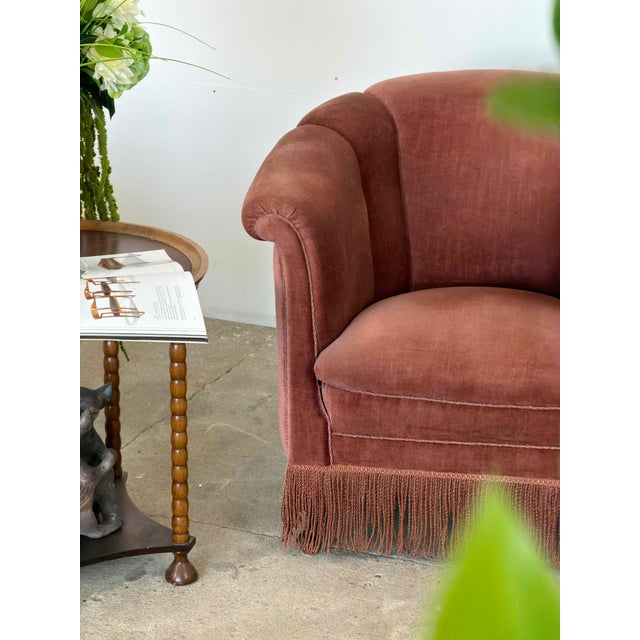 Art Deco Danish Mohair Lounge Chairs with Channel Back, 1940s, Set of 2 For Sale - Image 6 of 9