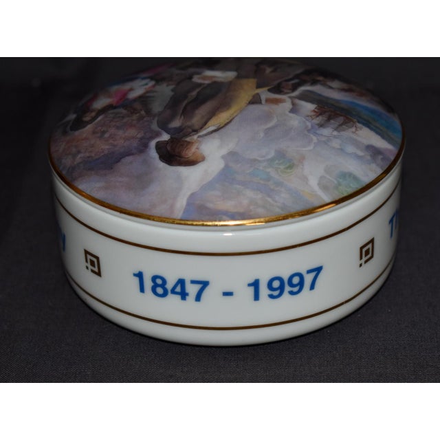Vintage Tiffany & Co. Covered Porcelain Box William Penn Historical For Sale - Image 11 of 13