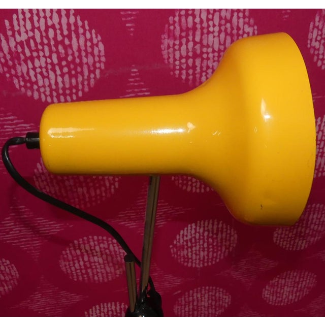 Metal Space Age Desk Lamp with Yellow Ball Joint, 1970s For Sale - Image 7 of 12