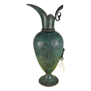 Vintage Metal Amphora Jug For Sale