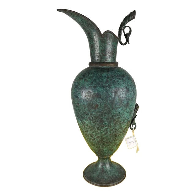 Vintage Metal Amphora Jug For Sale