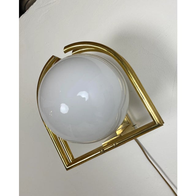 Bauhaus Brass & Opaline Wall Lamp, 1930s For Sale - Image 16 of 18