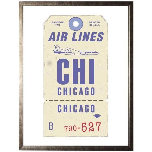 Chicago Travel Ticket in Pewter Shadowbox