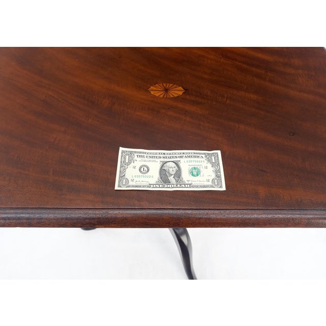 19th Century Tilt Top Inlayed Mahogany Center Breakfast Tripod Table MITN For Sale - Image 10 of 11
