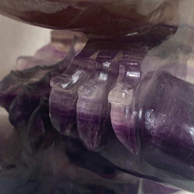 Mid 20th Century Large Hand Carved Amethyst Eagle Bird Sculpture For Sale In Palm Springs - Image 6 of 12