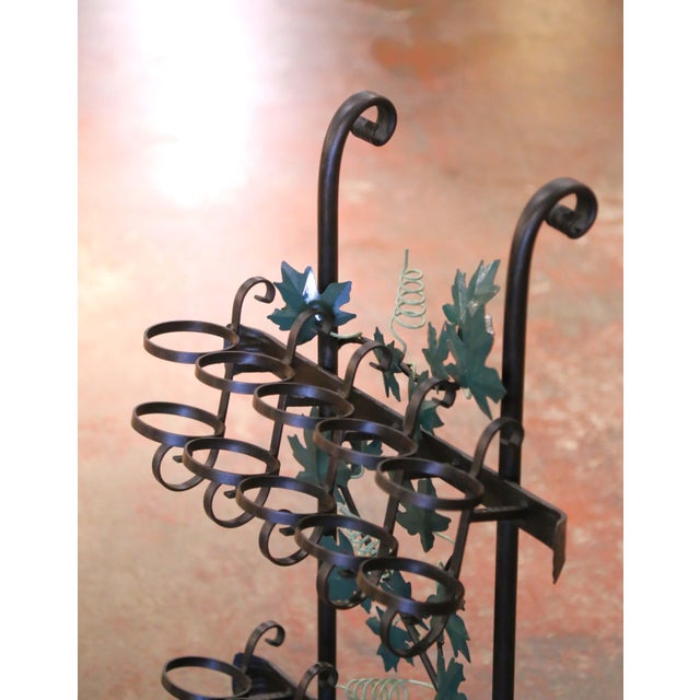 French French Iron Ten-Bottle Wine Cart on Wheels From the Rhone Region For Sale - Image 3 of 7