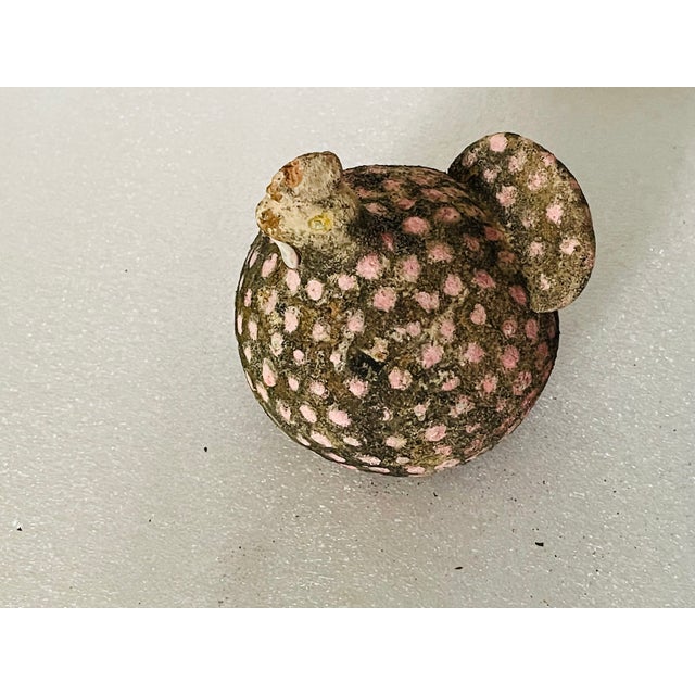 Vintage handmade garden ornaments bird figurines made. Made in concrete and ceramic and handpainted.