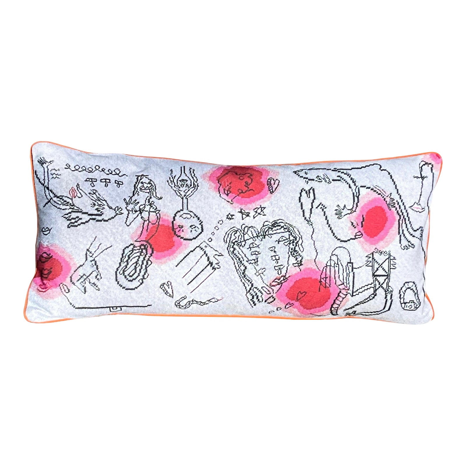 Velvet "Live Wire" Custom Made Feather Down Lumbar Pillow, Original