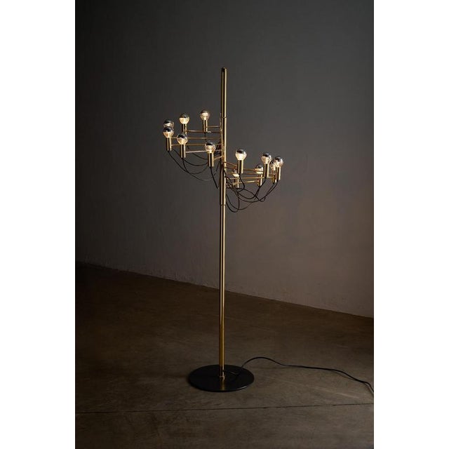 Gino Sarfatti Gold Multi-Light Atomic Floor Lamp by Gino Sarfatti, 1970s For Sale - Image 4 of 10