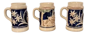 Vintage German Steins, 1900s, Set of 3