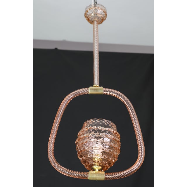1940s Amazing Pink Art Deco Barovier E Toso Chandelier, Glass Murano For Sale - Image 16 of 16