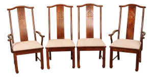 Bernhardt Chinese Style Set of Four Yoke Back Dining Chairs