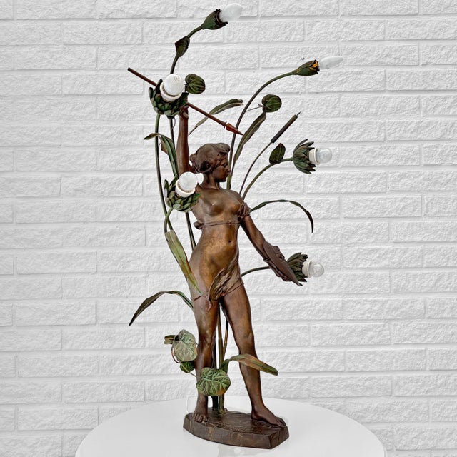 Antique Art Nouveau Table Lamp by Paul Aichele, Germany, 1910s For Sale - Image 4 of 18